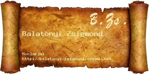 Balatonyi Zsigmond névjegykártya